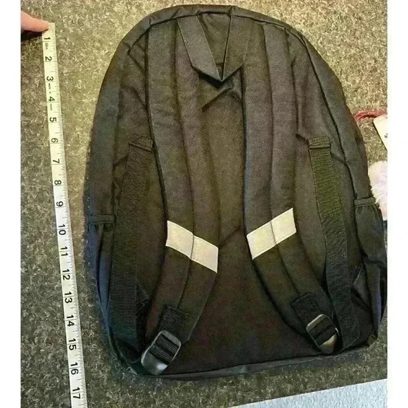 NWT Justice Ying & Yang Girls Backpack Holographic Silver with Pom Pom Keychain - Picture 4 of 10